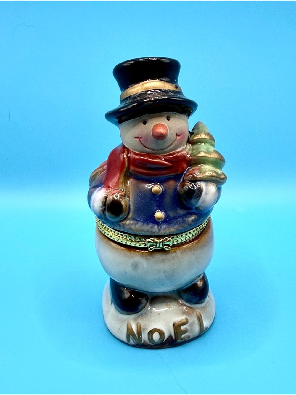 Festive Snowman Trinket Box - Multicolor Holiday Decor